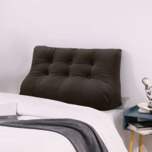 VERCART Compensé Coussin de lecture Triangulaire de Repos au lit Dossier Tête de lit Soutien Dorsal Oreiller Décoratif, Café Velours, 100 x 25 x 55 cm
