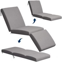 Vercart - Coussin pour transat chaise longue de jardin, Coussin matelassé pour bain de soleil, Coussin pliable pour chaises longues de jardin,