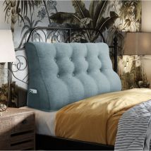 Cuscino da lettura a cuneo, triangolare, supporto per letto, schienale, poggiatesta, supporto per la schiena, cuscino decorativo, misto lino grigio,