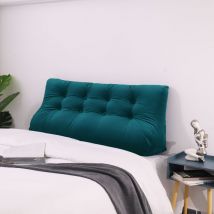 Cuscino da lettura a cuneo, triangolare, supporto per letto, schienale, poggiatesta, supporto per la schiena, cuscino decorativo, velluto turchese,