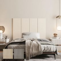 Cuscino da parete per letto singolo e matrimoniale, pannelli da parete imbottiti in pelle, confezione da 4 cuscini da parete 3D, autoadesivi,