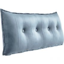 Vercart - Grand Oreiller de Lit Décoratif, Coussin de Lecture Capitonné de Boutons, Oreiller de Corps pour Dormeur Latéral, Gris Velours, 120 x 8 x