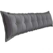Vercart - Grand Oreiller de Lit Décoratif, Coussin de Lecture Capitonné de Boutons, Oreiller de Corps pour Dormeur Latéral, Gris ,200 x 8 x 50 cm
