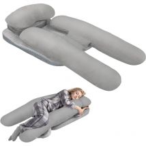 Grand oreiller pour dormeurs latéraux avec trou pour les bras, coussin de corps pour dormir sur le côté pour la grossesse,Gris - Vercart