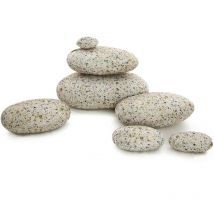 VERCART Coussin de Pierre 3D Imprimé Décoration à la Maison Pouf Accessoires de Photographie Personnalisé 7 PiècesGranit