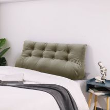 Keil-Lesekissen, dreieckig, Bettstütze, Rückenlehne, Kopfteil, Rückenstütze, dekoratives Kissen, hellbrauner Samt, 120 x 25 x 55 cm - Marron - Vercart