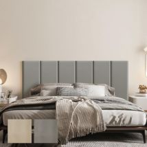 Testiera da parete per letto singolo e matrimoniale, pannelli da parete imbottiti in pelle, confezione da 6 cuscini da parete 3D, autoadesivi,