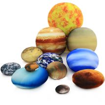 Thème du Système Solaire Oreillers Décoratifs Science Éducatif Oreillers de Jeu pour Enfants Oreillers de Sol pour Chambre d'Enfant Ensemble de 12