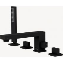 4-Loch Wannenrandarmatur mit Mischbatterie Schwarz - Sirius