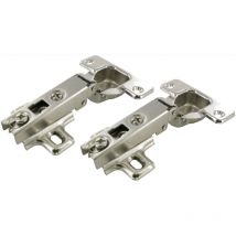 Verdeckte Möbelscharniere mit Federn, Öffnung 110°, Stahl vernickelt D.35 mm Achsabstand 48 mm, 2 Stück