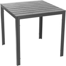 Verdelook - Tavolo Da Giardino Esterno Quadrato Grigio Effetto Legno Tenerife 78x78x74 Cm