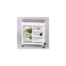 Verdulero Cocina 3C 76X67X37Cm 2 Cajones Ac/Mad Tapa Inox. Kit