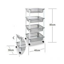 Carrello 4 ripiani in plastica