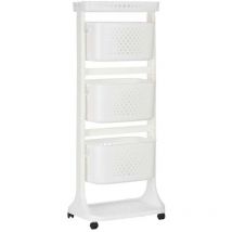 Verdulero plastico 3 alturas ruedas blan colección kinvara