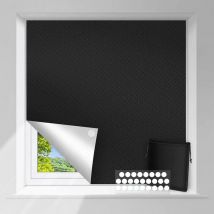 Verdunkelungsrollo, tragbares Thermo-Verdunkelungsrollo aus schwarzen Materialien, Verdunkelungsvorhänge für Fenster, 300 x 150 cm, zum Aufkleben auf