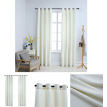 The Living Store Verdunkelungsvorhänge mit Ösen 2 Stk. Samt Creme 140x175 cm - Elegante Vorhänge - Samtvorhänge - Cremefarbene Vorhänge