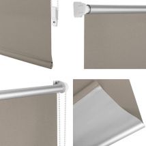 Woltu - Verdunklungsrollo Thermorollo Klemmfix ohne Bohren Taupe 110X160cm(BxH)