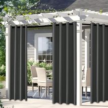 Verdunklungsvorhänge Thermovorhang Gardinen Blickdicht Schlafzimmer Ösenschal 2er Set Schwarz - 132x183cm