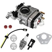 Vergaser-Freischneider-Vergaser-Kit: Vergaser-Kit mit Primer-Birne + Dichtung + Zündkerze für GX35 52cc 49cc 43cc 40cc Freischneider