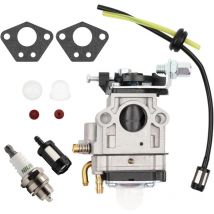 Vergaser für Freischneider 52cc 49cc 43cc Vergaser-Kit mit Dichtung, Schlauch, Zündkerze und Kraftstofffilter.Freischneider-Vergaser
