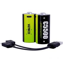 LoopEnergy Batteria ricaricabile 1/2 Torcia Li-Ion 3700 mAh 1.5 v 2 pz. - Verico