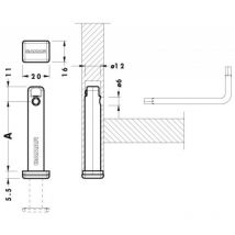 Vérin à encastrer Ø12 mm avec patin Hauteur 100 mm réglage 25 mm - CAMAR