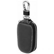 Véritable Cuir Voiture Key Case,Étui Porte-clés Voiture à Distance Pochette en Cuir Véritable pour Hommes Zipper Voiture Key Case (Noir)