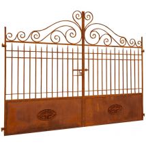 Puerta de hierro para exterior 320x245x8 Puerta de entrada de hierro forjado con acabado antiguo Puerta de jardín para exterior