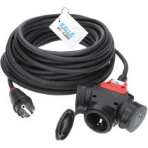 Kalle Verlängerungskabel Schuko 1,5mm² 3-Fach Kupplung IP44 30 Meter