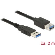 Delock - USB-Kabel usb 3.2 Gen1 (usb 3.0 / usb 3.1 Gen1) usb-a Stecker, usb-a Buchse 2.00 m Schwarz ve