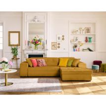 Lisa Design - Vermont - canapé d'angle droit - 4 places - convertible avec coffre - en velours côtelé