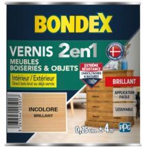 Vernis extérieur Bondex 2 en 1 Incolore brillant 0,25 l