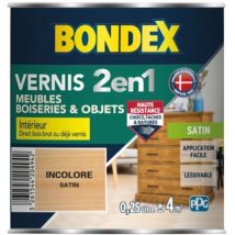 Vernis intérieur Bondex 2 en 1 Incolore satin 0,25 l