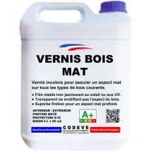 Codève Bois - Vernis Bois Mat - 4x5 l - Codeve Bois - Pour Un Aspect De Finition Mat Sur Un Bardage, Fenêtre Ou Volet En Bois.