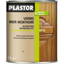 Plastor - Vernis extérieur polyuréthanne Mer et Montagne 1L : pour la protection des bois soumis à des expositions difficiles - Chêne clair satiné
