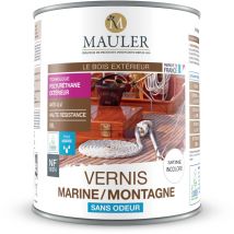 1919 By Mauler - Mauler - Vernis Montagne Marin Incolore Satiné - Vernis Bois Extérieur - 1L - Bois Extérieur ou Intérieur - Haute Résistance et Sans