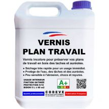Codève Bois - Vernis Plan Travail - 5 l - Codeve Bois - Incolore Pour Un Plan De Travail En Bois Massif, Stratifié Ou Lamellé.