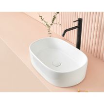 Verona Aufsatzwaschbecken 56 cm x 36 cm x 14,5h mit Schaftventil ClickClack weiß