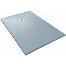 Veroni Duschwanne Grau Kompositstein Schiefer-Muster Flach (TxBxH) 120x90x3cm