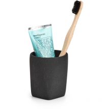Verre à brosse à dents en polyrésine dark stone, ø 7,7 x 8,8 cm