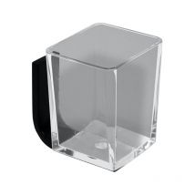 Verre polycarbonate materia en aluminium brillant éloxé noir - L10 x l8 x h11 cm - avec adhésif 3M Koh-i-noor