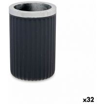Gobelet à brosse à dents brosse à dents anthracite plastique 32 pièces (7,5 x 11,5 x 7,5 cm)