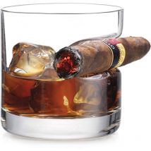 Jormftte - Verres à whisky pour cigares, cadeaux de Noël avec porte-cigares, accessoires pour cigares, ensemble de verres à whisky en cristal avec
