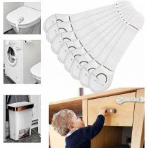 Verriegelungen, 10er-Pack Sicherheitsverschlüsse für Kinder-/Babyschränke, selbstklebende Baby-Schubladensicherung (kein Werkzeug erforderlich) für
