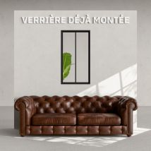 Mon Marché Déco - Verrière 2 Carreaux - Prête à poser - Noir Mat