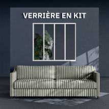 Mon Marché Déco - Verrière 4 Carreaux - à Monter - Blanc