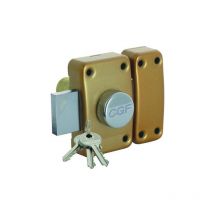 Verrou à bouton city varié Jaune/Doré 45 mm Pêne standard