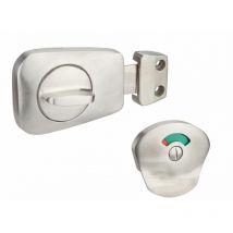 Verrou à voyant pour wc, pour porte de 40mm, inox brossé