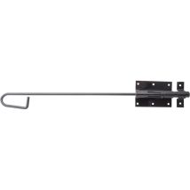Verrou Baïonnette Extra Long Avec Gâche Soudée – Plaque 95 X 67 Mm – Acier Plastifié Noir – Pour Portails Et Portes De Grande Taille – Alberts