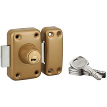 Thirard - Verrou double entrée Transit 2 pour porte d'entrée, cylindre 45mm, 4 clés, époxy or